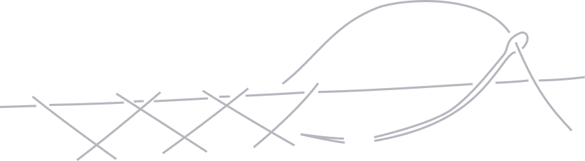 Nähen von Hexenstichen mit abgerundeter Nadel. Tomedi Textilrestaurierung